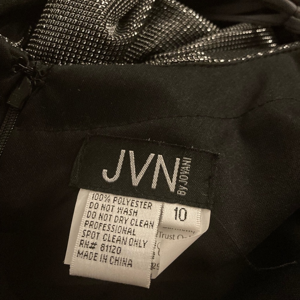 Jovani Silver Gunmetal Short Cocktail Hoco Dress Corset Tie Back Size 10 - Picture 6 of 7
